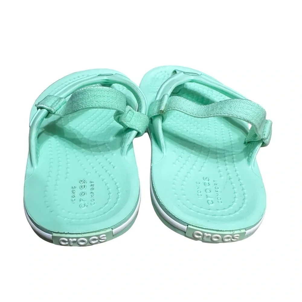 CROCS Kids' Crocband™ Strap Flip 205777 Blue Green Size C 6 Comfy Summer Water